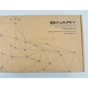 Binary B-260-444-HDR-SP14 4K HDMI HDR Splitter 1x4 brand new EDID mgt.